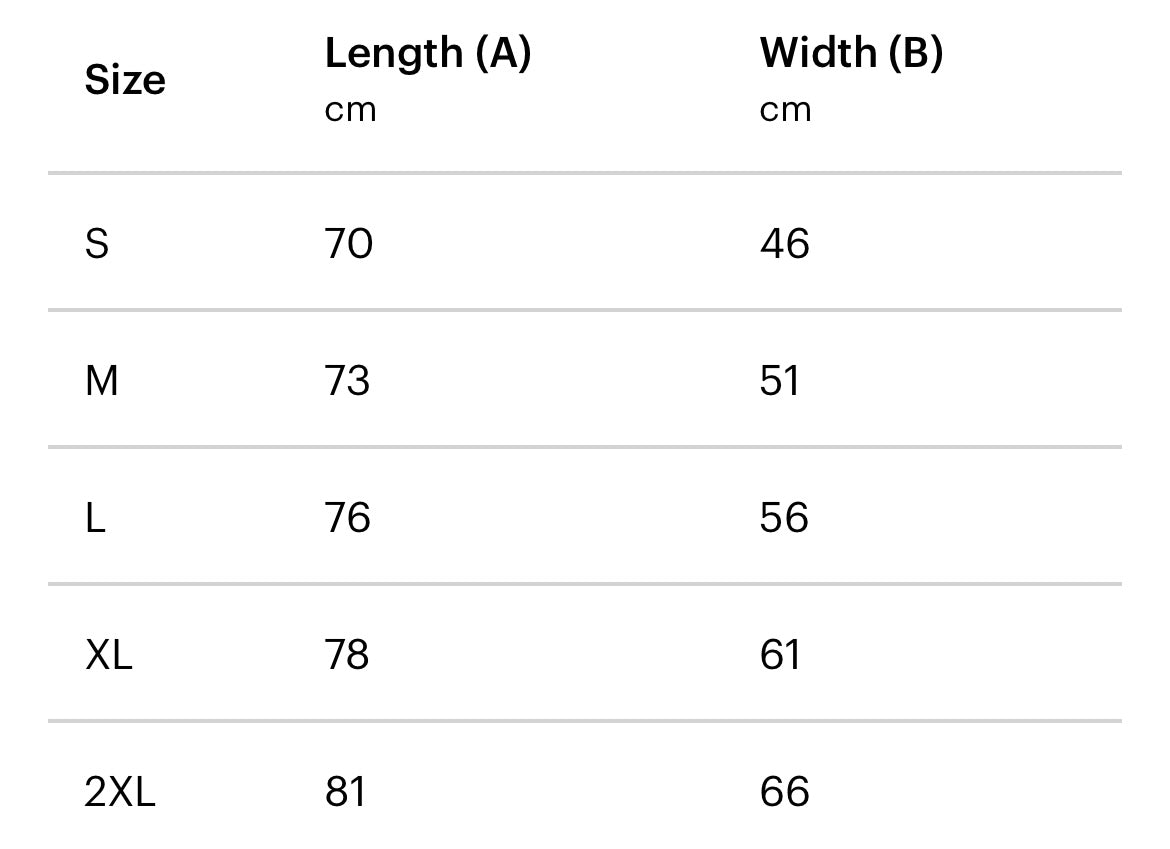 Mens sizes