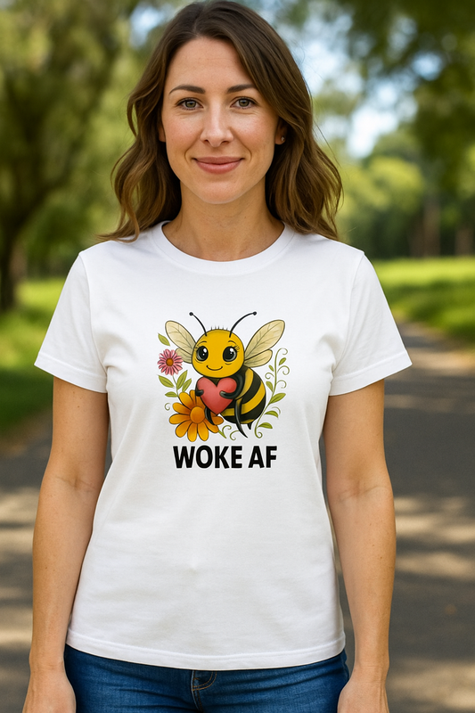 Woke AF – Bee Edition (Organic Cotton Tee)
