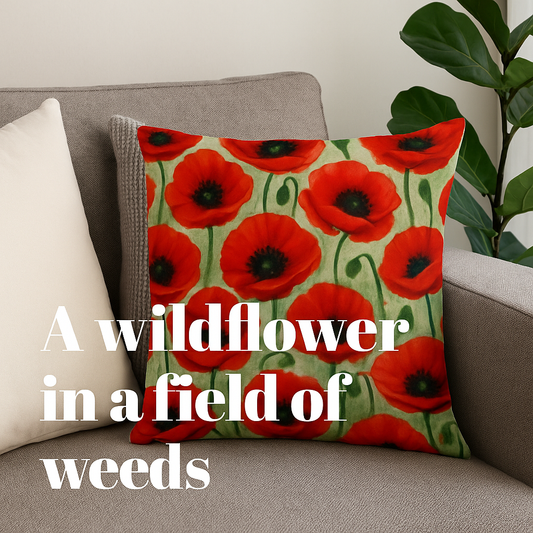 Lacy in Bloom – Poppy Cushion Cover