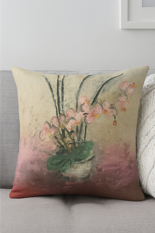 Orchid Stillness – Velvet Bloom Cushion
